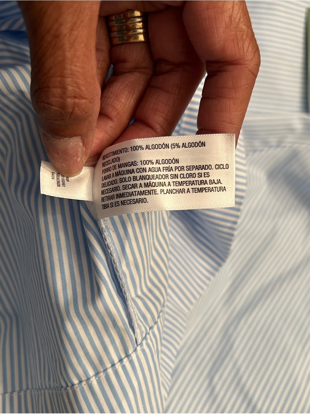 kate spade Blue and White Striped Bow-Front Puff Sleeve Blouse - Picture 11 of 12